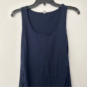 Ribbed Tank Dress in Navy Blue